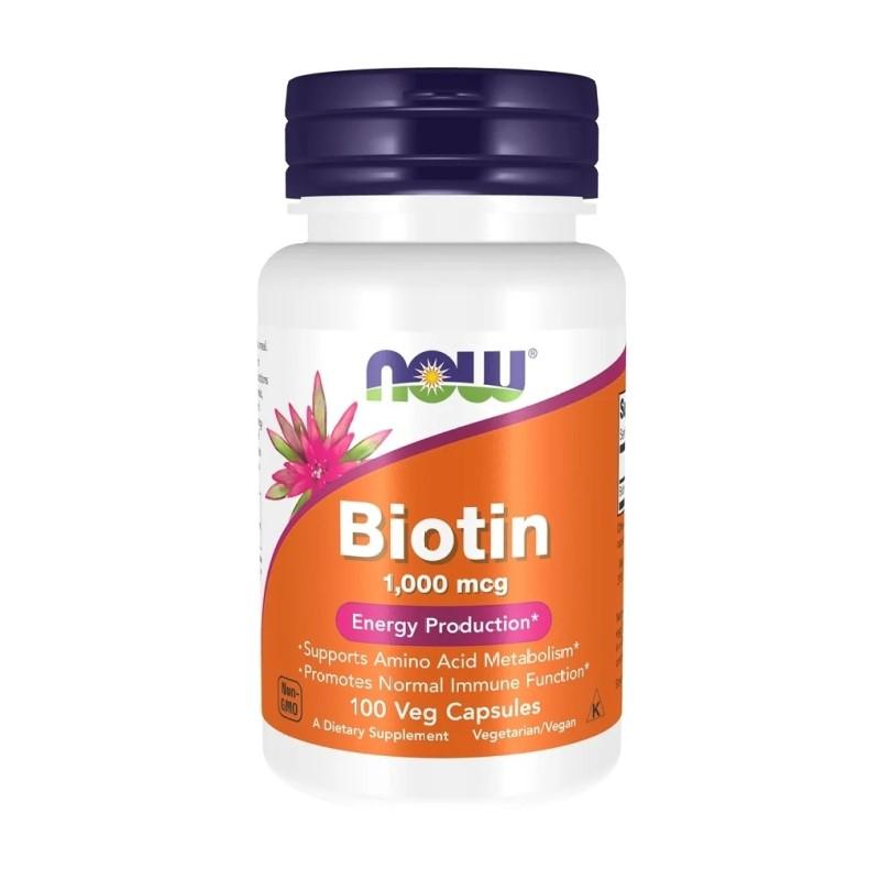 Biotina NOW, 1000 µg (100 capsule)