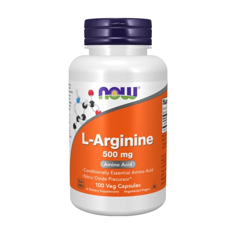 L-arginina NOW, 500 mg (100 capsule)
