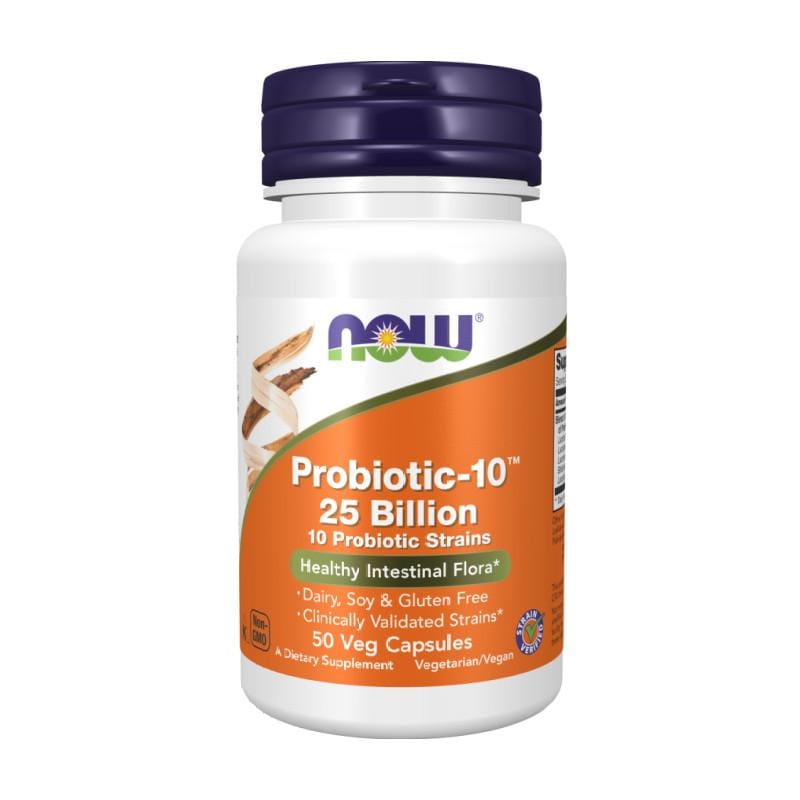Probiotici-10 con 25 miliardi di batteri benefici NOW (50 capsule)