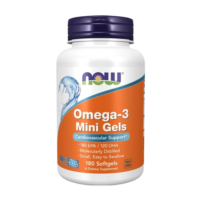 Omega 3 NOW, 500 mg (180 piccole capsule molli)