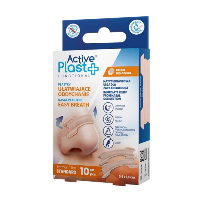 Cerotti nasali per respirare meglio Standard ActivePlast (10 pezzi)