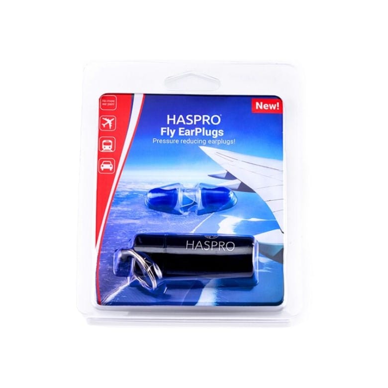Tappi per le orecchie per viaggi in aereo – blu, in silicone Fly Haspro (1 paio)