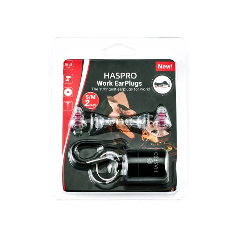 Tappi per le orecchie da lavoro – trasparenti, in silicone Work Haspro (2 paia, S/M)