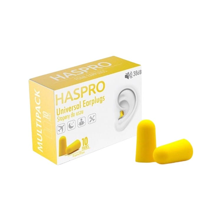 Tappi per le orecchie in schiuma Multi10 - colore giallo Haspro (20 pezzi)