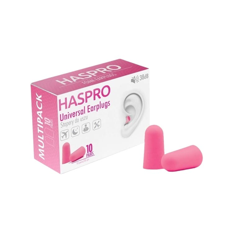 Tappi per orecchie in schiuma Multi10 - colore rosa Haspro (20 pezzi)