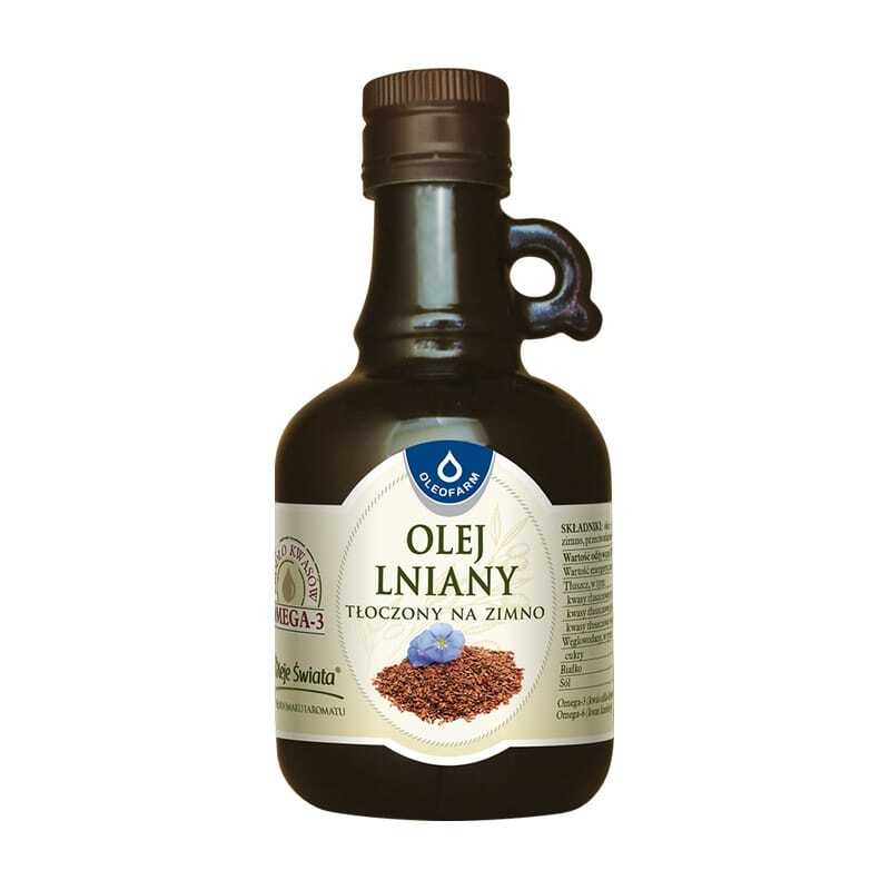 Olio di semi di lino, spremuto a freddo Oleofarm (250 ml)