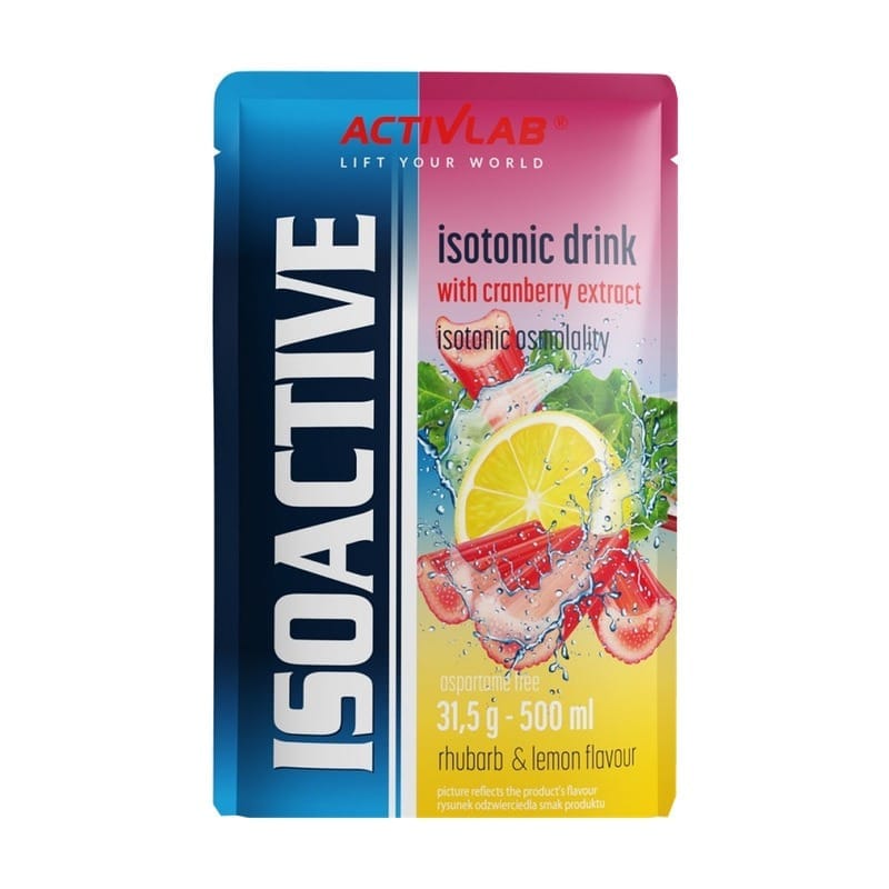 Isotonico in polvere Isoactive Activlab, rabarbaro con limone e mirtillo rosso (31,5 g)