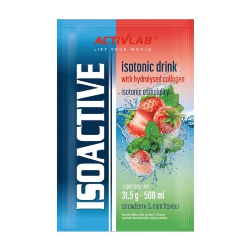 Isotonico in polvere Isoactive Activlab, fragola e menta (31,5 g)