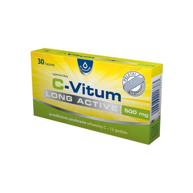 Vitamina C a rilascio prolungato C-Vitum Long Active Oleofarm (30 capsule)