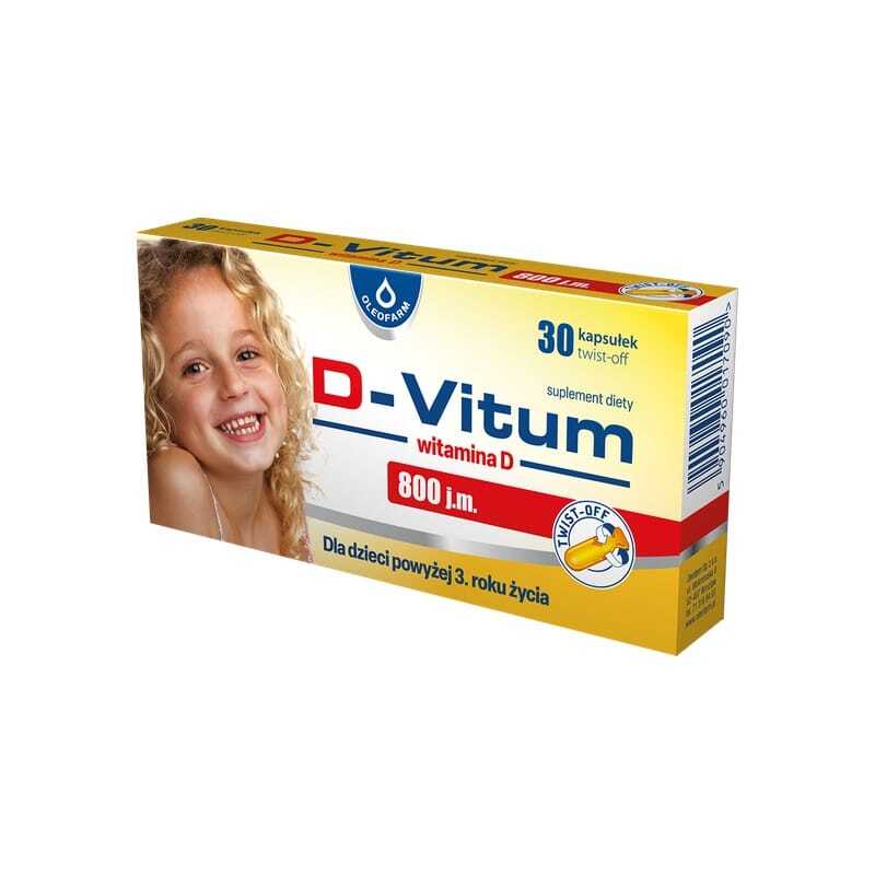 Vitamina D3 800 UI per bambini D-Vitum Oleofarm (30 capsule twist-off)