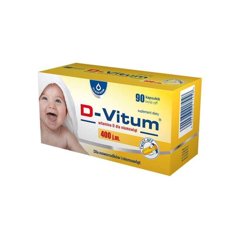 Vitamina D3 400 UI per neonati e bambini D-Vitum Oleofarm (90 capsule twist-off)