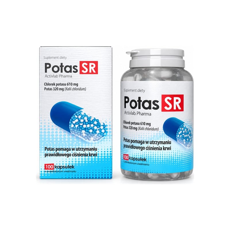 Potassio a rilascio prolungato – Potas SR Activlab Pharma (100 capsule)